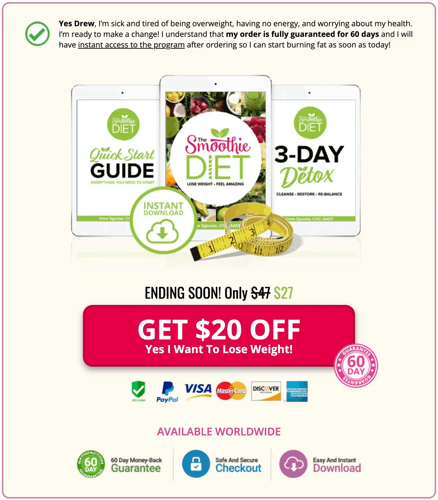 The smoothie diet official access page